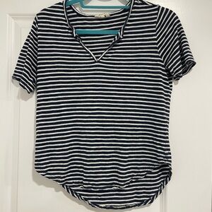 Madewell Navy and White Striped Tee